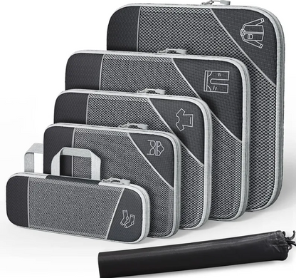 Travel Compression Bag Set — Packing Organizers with Shoe Bag