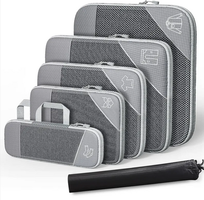 Travel Compression Bag Set — Packing Organizers with Shoe Bag