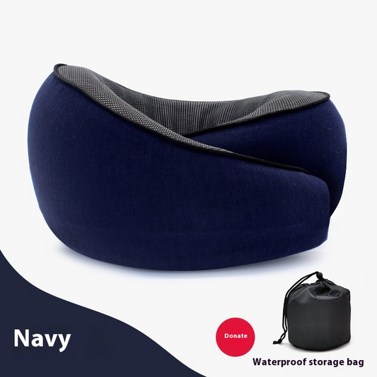 Memory Foam Travel Neck Pillow + Storage Bag
