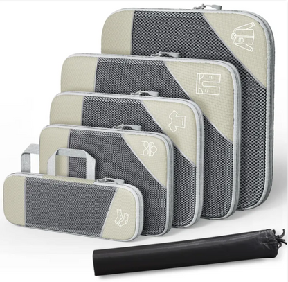 Travel Compression Bag Set — Packing Organizers with Shoe Bag